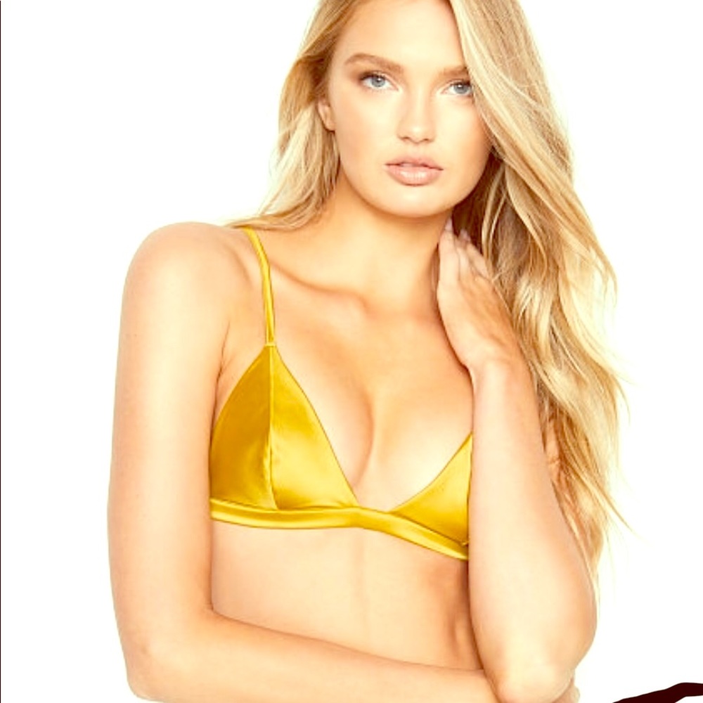 VICTORIA SECRECT Gold satin triangle bralette
